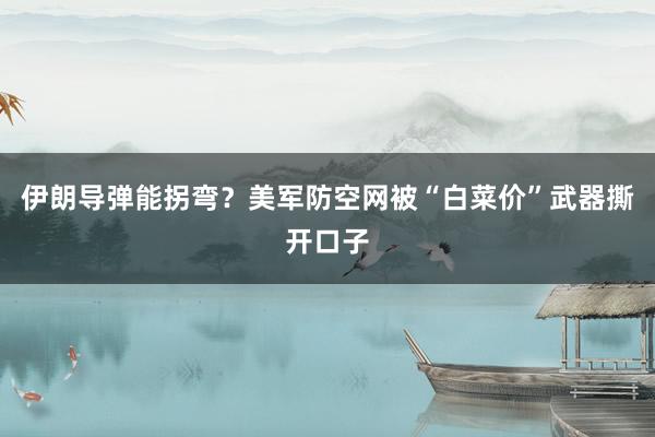 伊朗导弹能拐弯?美军防空网被“白菜价”武器撕开口子