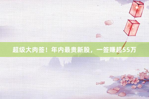 超级大肉签！年内最贵新股，一签赚超55万