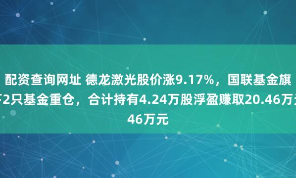 配资查询网址 德龙激光股价涨9.17%，国联基金旗下2只基金重仓，合计持有4.24万股浮盈赚取20.46万元