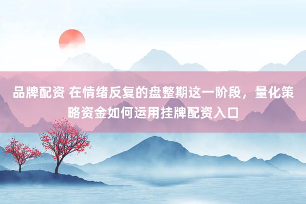 品牌配资 在情绪反复的盘整期这一阶段，量化策略资金如何运用挂牌配资入口