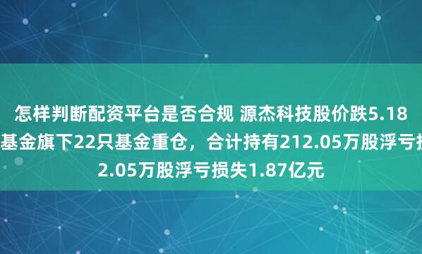 怎样判断配资平台是否合规 源杰科技股价跌5.18%，景顺长城基金旗下22只基金重仓，合计持有212.05万股浮亏损失1.87亿元